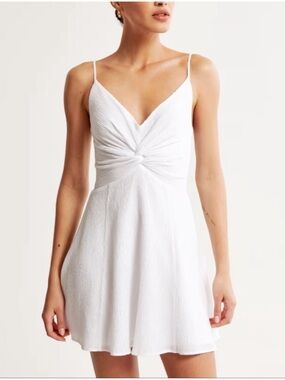 Abercrombie & Fitch Ruched Twist Front Mini Dress